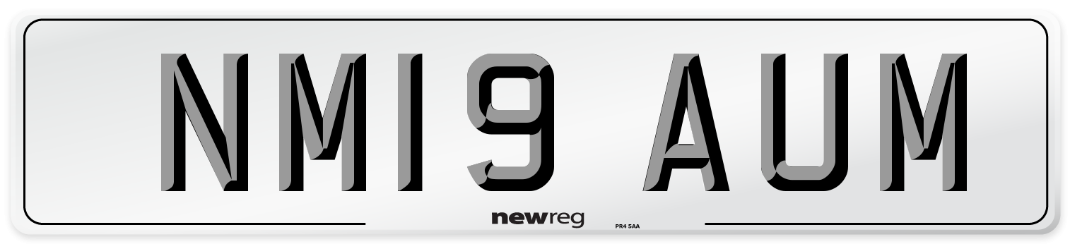 NM19 AUM Number Plate from New Reg